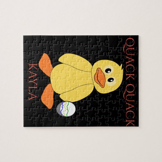 Puzzle Puzzle"Quack Quack avec canard et oeuf. Nom de l'e (Horizontal)