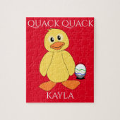 Puzzle Puzzle"Quack Quack avec canard et oeuf. Nom de l'e (Vertical)