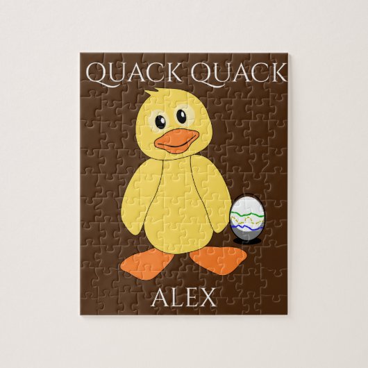 Puzzle Puzzle"Quack Quack avec canard et oeuf. Nom de l'e (Vertical)