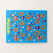 Puzzle Puzzles, Joyeux 6e anniversaire, Bleu (Horizontal)