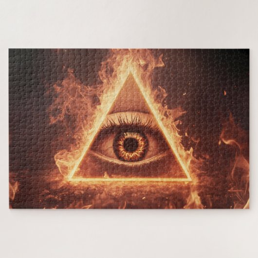 Puzzle pyramide oculaire masonique illuminati dans le sym (Horizontal)