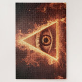 Puzzle pyramide oculaire masonique illuminati dans le sym (Vertical)