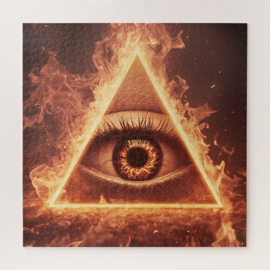 Puzzle pyramide oculaire masonique illuminati dans le sym (Horizontal)