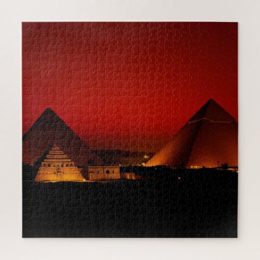 Puzzle Pyramides au coucher de soleil rouge (Vertical)
