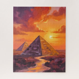 Puzzle Pyramides d'Égypte Voyage au coucher du soleil