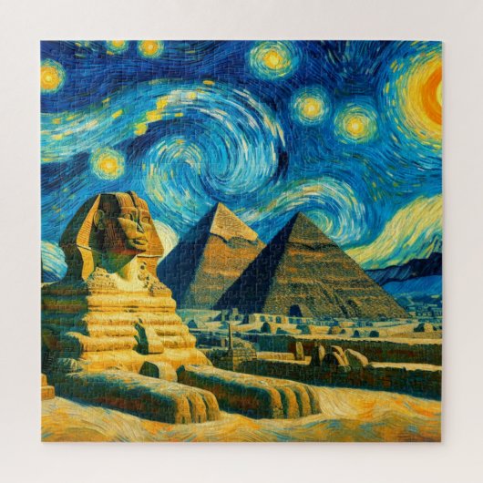 Puzzle Pyramides nocturnes étoilées Sphinx Egypte (Vertical)