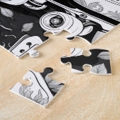 Puzzle Quad patins rose noir blanc (Côté)