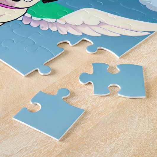 Puzzle Quand les Carlins volent mignon volants Chiots vol (Côté)