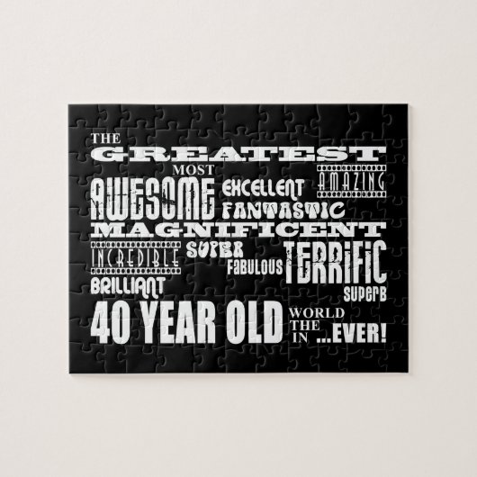 Puzzle quarantième Ans de fête d'anniversaire plus grands (Horizontal)