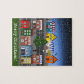 Puzzle Quartier de la petite ville | Joyeux Noël (Horizontal)