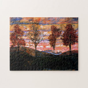 Puzzle Quatre arbres par Egon Schiele Fine Art