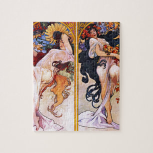 Puzzle Quatre Saisons par Alfons Mucha Art Déco Nouveau