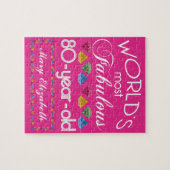 Puzzle quatre-vingtième Anniversaire la plupart de rose (Horizontal)