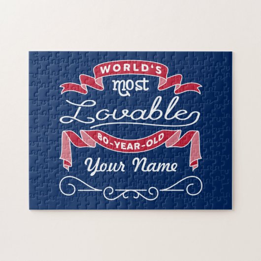 Puzzle quatre-vingtième De 80 ans le plus aimable du (Horizontal)