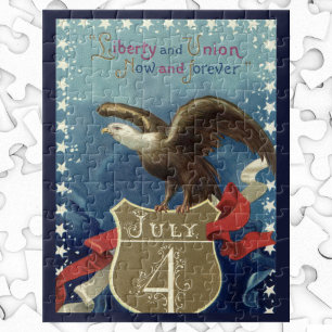 Puzzle Quatrième juillet patriotique vintage, aigle avec 
