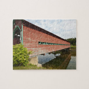 Puzzle Québec, Canada. Pont couvert Galipeault à