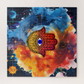 Puzzle Quebra-Cabeça (Puzzle) Mão de Fátima Cósmica (Horizontal)