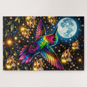 Puzzle Quebra-Cabeça (Puzzle) Meia-noite com Beija-Flores (Horizontal)