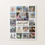 Puzzle Quel an Collage de photos de famille Blanc & Or No<br><div class="desc">Quelle année de souvenir ! Célébrez les joies simples de la famille avec un collage photo unique et amusant Puzzle de vacances. Si vous préférez un arrière - plan ou un texte dans des couleurs autres que le blanc, le noir et l'or, consultez les instructions ci-dessous. Design dispose d'élégante calligraphie...</div>