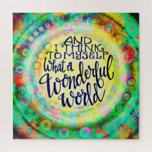 Puzzle Quel monde merveilleux, joli Floral tendance