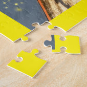 Puzzle "Qu'est-ce que tu fais" avec des canards sur la pl (Côté)