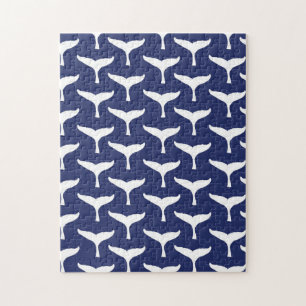 Puzzle Queue de baleine blanche Animal marin Océan bleu M