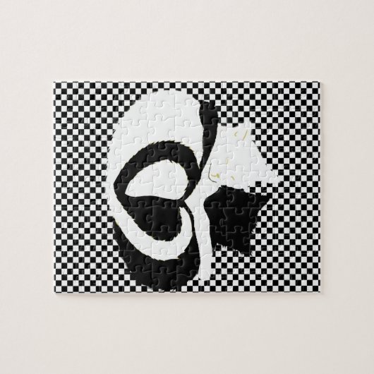 Puzzle Queues de chat - amour noir blanc (Horizontal)