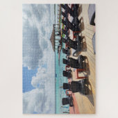 Puzzle Quiet Morning by the Sea – Peaceful Coastal Deck (Vertical)