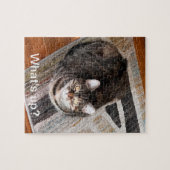 Puzzle Quoi de neuf, Chat mignon sur tapis géométrique, P (Horizontal)