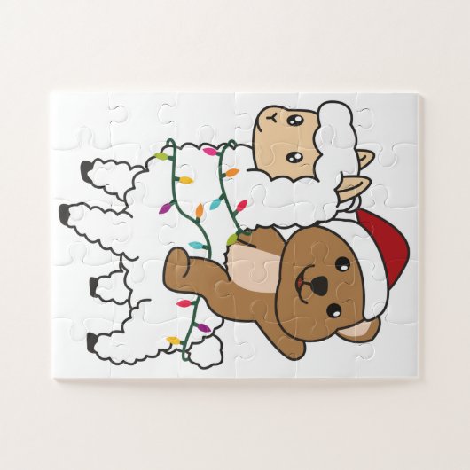 Puzzle Quokka Llama Noël Neige Animaux d'hiver (Horizontal)