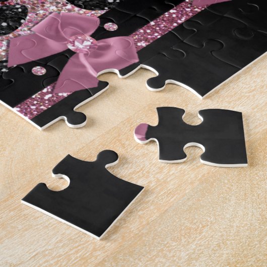 Puzzle RAB Rockabilly Pink Leopard Ribbon Bows (Côté)