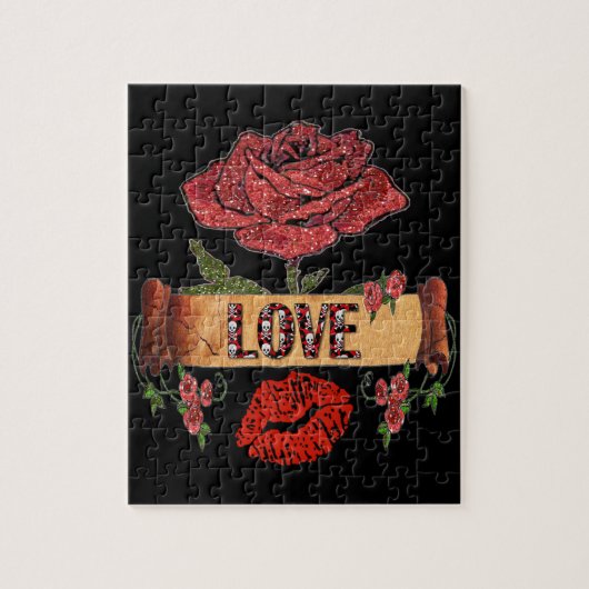 Puzzle RAB Rockabilly Roses, Amour & Rouge à Lèvres (Vertical)