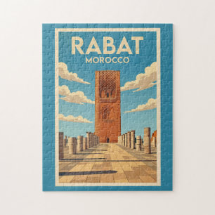 Puzzle Rabat Maroc Illustration Voyage Art Vintage