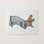 Puzzle Rabbit au cricket avec chauve-souris de cricket (Horizontal)