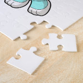 Puzzle Rabbit avec carotte comme fusée (Côté)