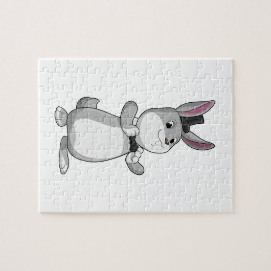 Puzzle Rabbit avec chapeau et cravate de la ceinture (Horizontal)