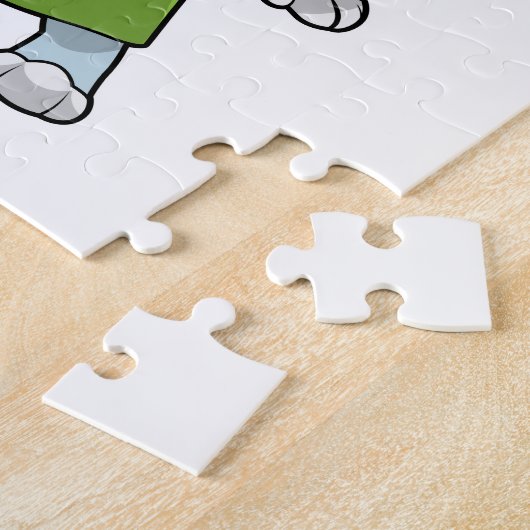 Puzzle Rabbit comme coiffeur avec sèche-cheveux (Côté)