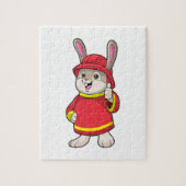 Puzzle Rabbit comme pompier avec casque (Vertical)