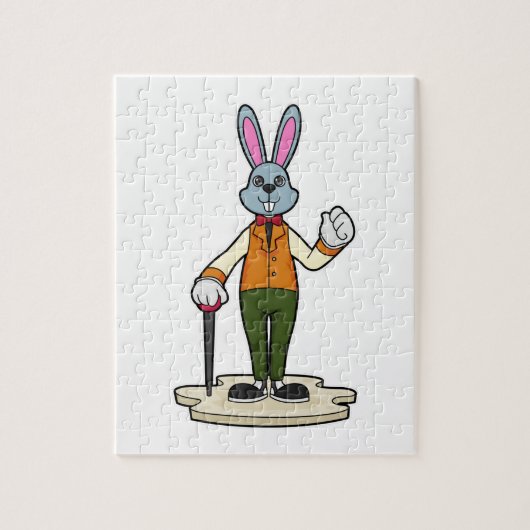 Puzzle Rabbit en Gentleman avec canne (Vertical)