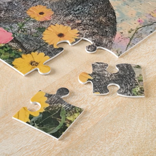 Puzzle Rabbit gris média mixte (Côté)