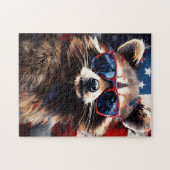 Puzzle Raccoon 4 juillet fête de l'indépendance (Horizontal)
