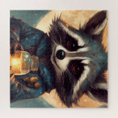 Puzzle Raccoon adorable avec une potion magique (Horizontal)
