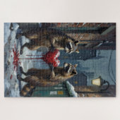 Puzzle Raccoon Bandits Sharing Stolen Velvet Cake (Horizontal)