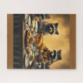 Puzzle Raccoon Family Thanksgiving (Horizontal)