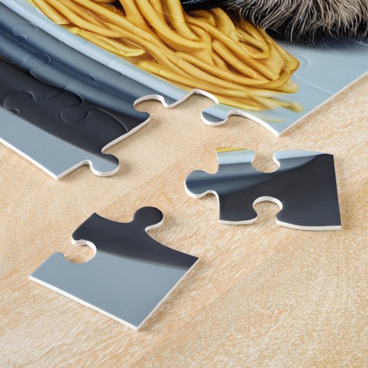 Puzzle Raccoon mangeant Spaghetti (Côté)
