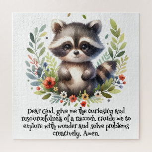 Puzzle Raccoon Woodland Enfants Prière chrétienne sur bla