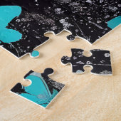 Puzzle Raccoons Adorables Avec Fleurs Bleues (Côté)