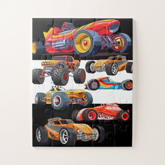 Puzzle Race Car Monster Truck Cars Conception de course (Vertical)