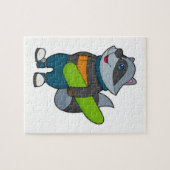 Puzzle Racoon as Snowboarder avec snowboard (Horizontal)