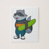 Puzzle Racoon as Snowboarder avec snowboard (Vertical)